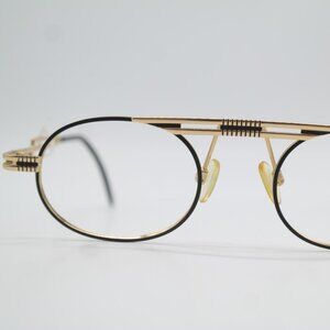 Vintage Glasses Cazal 762 Gold Black Oval Eye